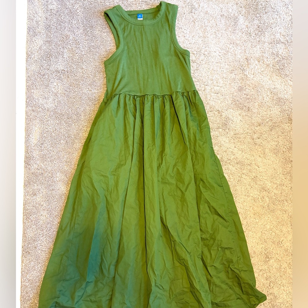 Old Navy Olive Green Sleeveless high neck Dress